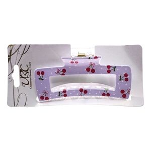 Unlimited Beauty Care Glossy Purple Retro Cherry Lobster Claw Hair Clip, NWT